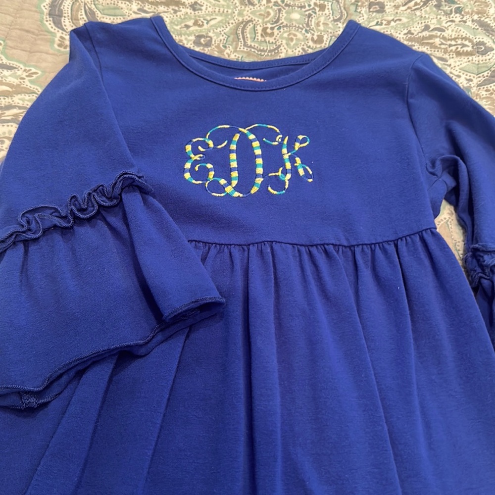 3/4 sleeve Monogrammed Southern Tots Dress